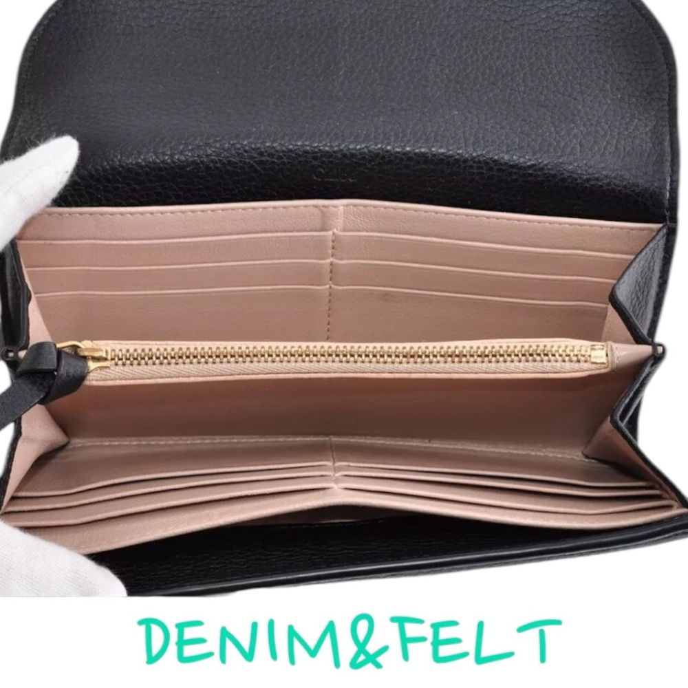 🖤🤎Chloe Georgia Black/Beige Leather Long Wallet w/ Flap | PRELOVED! EUC!!🖤🤎 - Picture 6 of 10